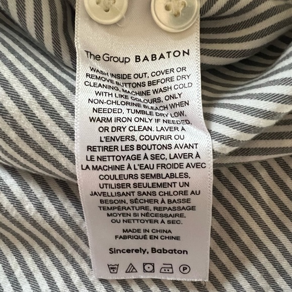 Blue and White Stripe Shirt - M - Picture 6 of 6